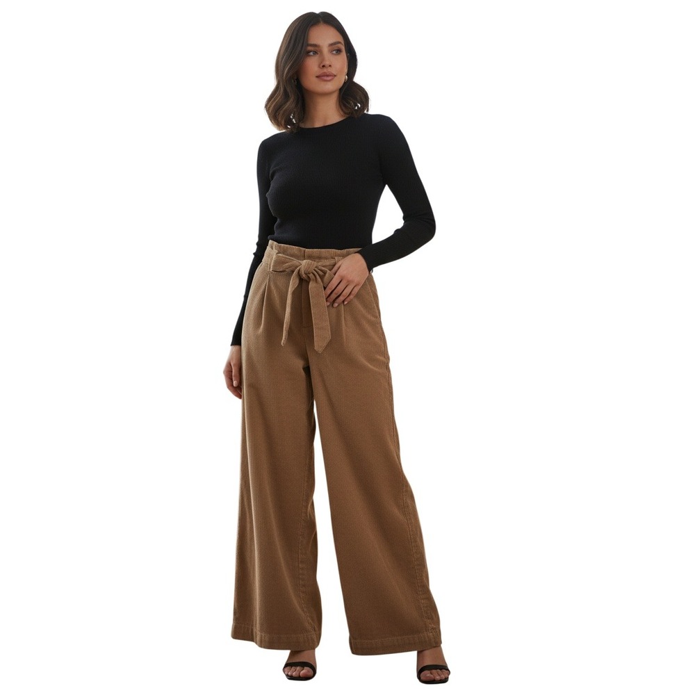 Reformation Evie Butterscotch Paperbag Wide Leg Pants 28 M Quiet‎ Luxury Minimal
